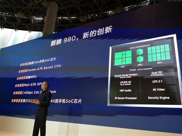 华为麒麟980国内正式发布！七大世界第一 AI新台阶