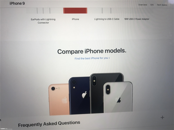 疑似iPhone 9官方产品页面曝光：6.1寸双卡就是它？