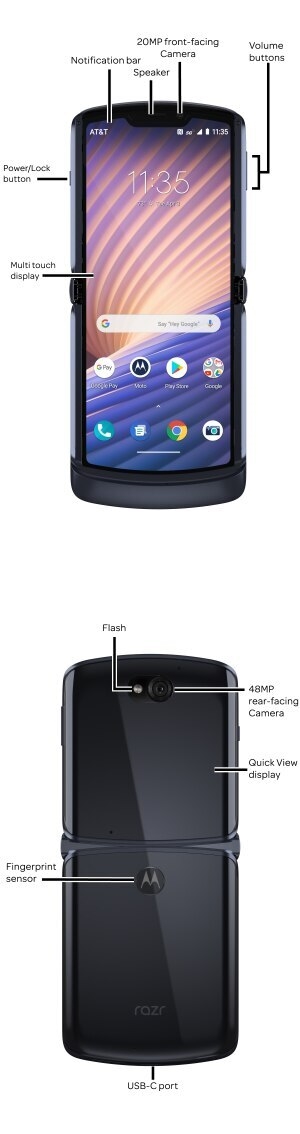 摩托罗拉第二代翻折屏手机Razr 5G外形细节曝光：改为后指纹