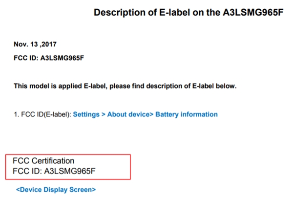 安卓新机皇走来：<a href='https://www.samsung.com/cn/' target='_blank'><u>三星</u></a>Galaxy S9/S9+通过FCC认证