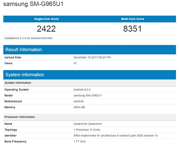 骁龙845提升30%！<a href='https://www.samsung.com/cn/' target='_blank'><u>三星</u></a>S9/S9+美版现身：联通4G完美