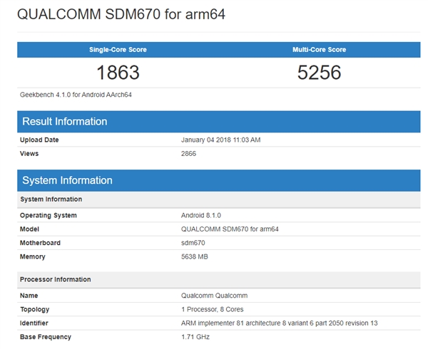 骁龙670详细参数曝光：10nm 2+6核设计、支持UFS 2.1