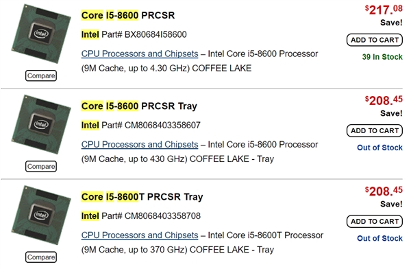 Intel八代酷睿新品集体开卖：金牌奔腾再现