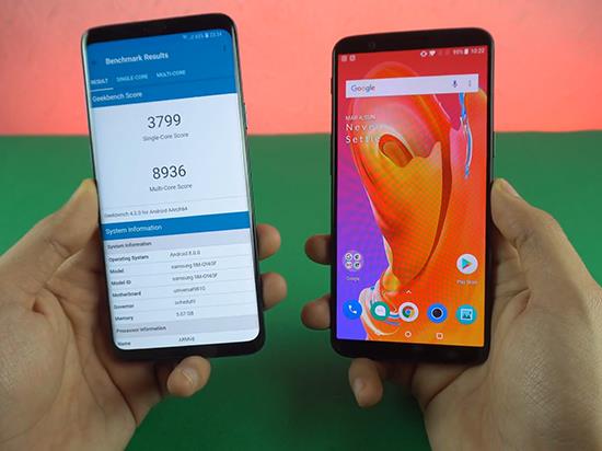 三星S9+运行速度对比<a href='https://www.oneplus.com/cn' target='_blank'><u>一加</u></a>5T：结果意外