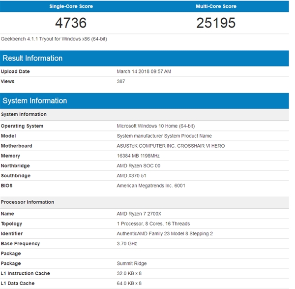 AMD Ryzen 7 2700X正式现身：性能战平超频版1800X