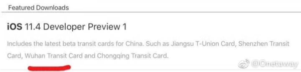 惊喜！iOS 11.4或新增4城市交通卡支持：128个赞 
