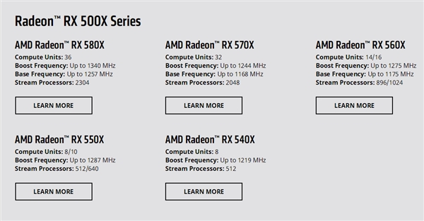 AMD 500X系列显卡真相大白：官方规格全公布