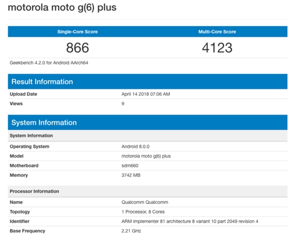 4月19日见！Moto G6 Plus来了：搭载骁龙660