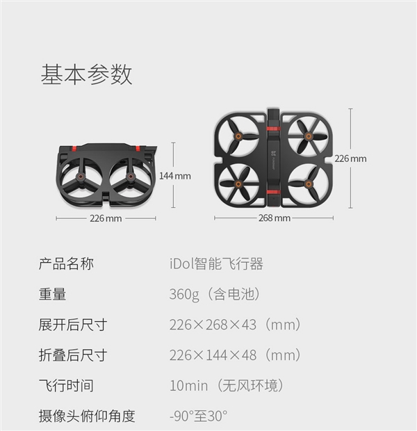 899元！小米有品上架iDol智能飞行器：AI手势识别 