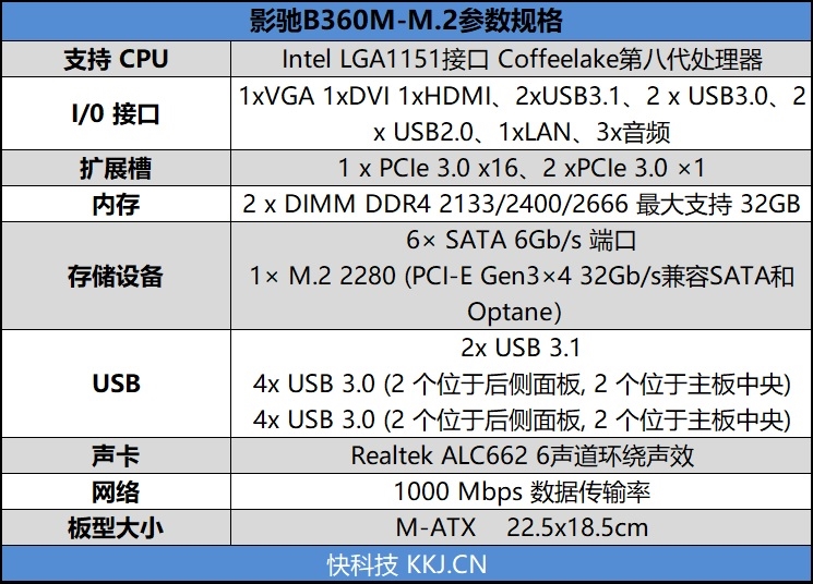 影驰B360M-M.2评测：超高性价比的B360主板