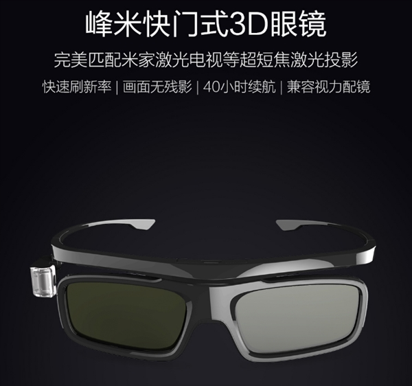 <a href='http://www.mi.com/' target='_blank'><u>小米</u></a>有品首发峰米快门式3D眼镜：120Hz刷新无残影