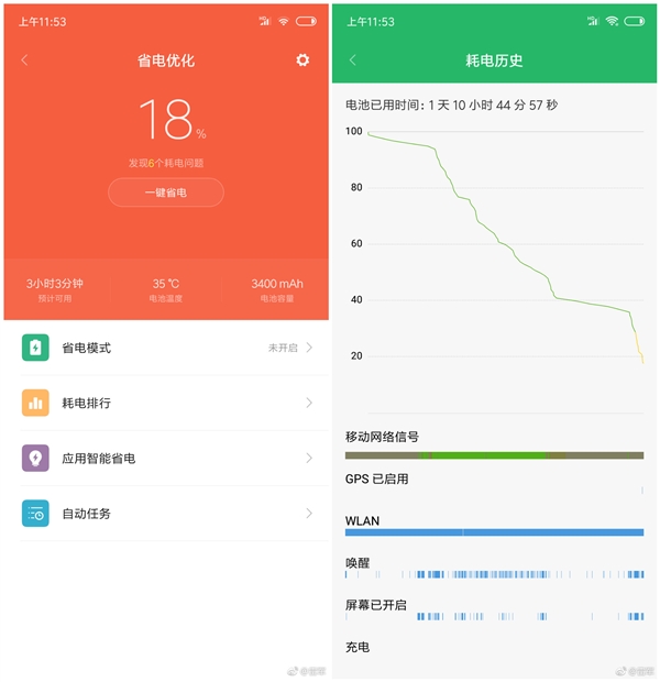 雷军亲测<a href='http://www.mi.com/' target='_blank'><u>小米</u></a>8电池续航:主力用1天完全无压力