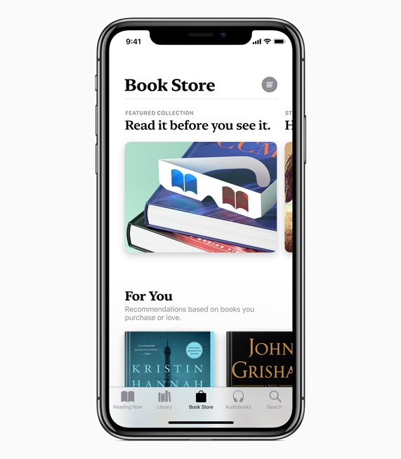 <a href='https://www.apple.com/cn/' target='_blank'><u>苹果</u></a>宣布iOS 12中Books应用：全新设计更简洁