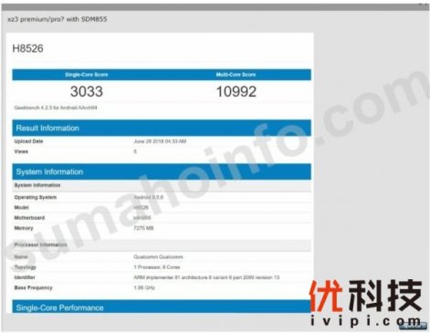 神秘新机曝光GeekBench 疑似索尼顶级旗舰