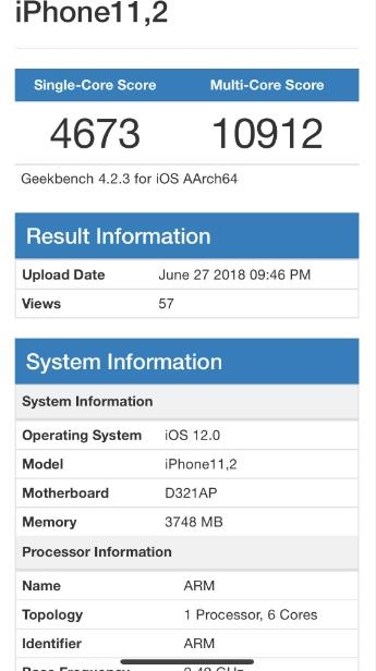 <a href='https://www.apple.com/cn/' target='_blank'><u>苹果</u></a>神秘iPhone性能曝光：A11+4GB内存