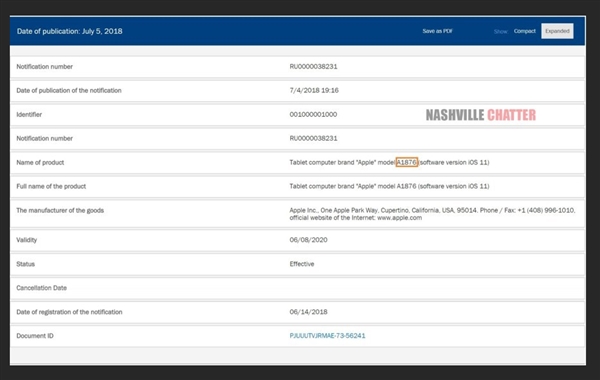 五款新型号iPad产品获认证：搭载iOS 11系统