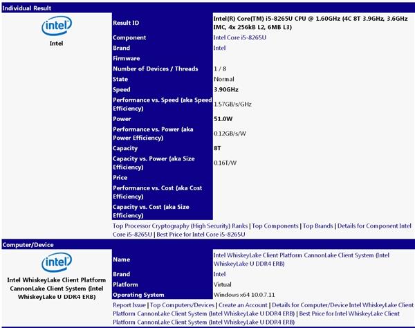 Intel 14nm i7-8565U现身：15W低功耗能跑4.6GHz