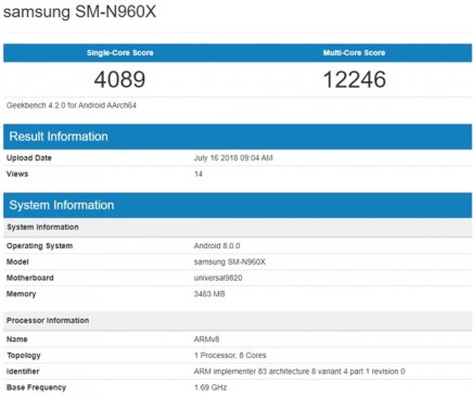 三星测试Exynos 9820芯片：早期跑分曝光