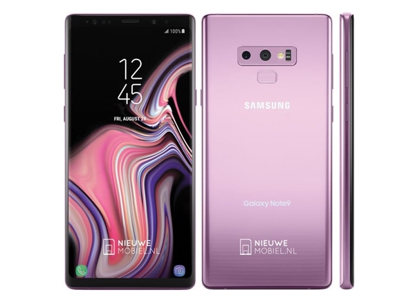 外媒放出三星Galaxy Note 9丁香紫渲染图：8月9日发布