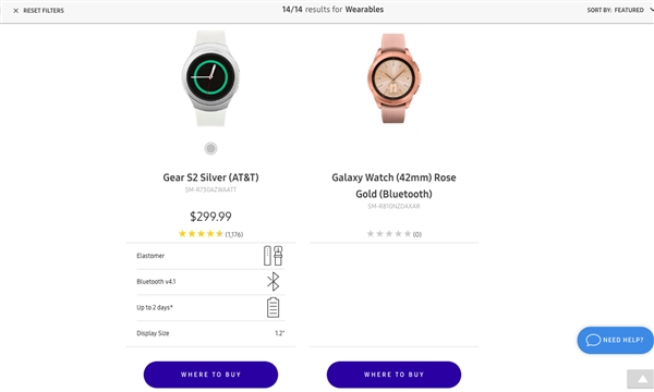 <a href='https://www.samsung.com/cn/' target='_blank'><u>三星</u></a>官网意外泄露Galaxy Watch的设备信息