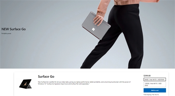 Surface Go美版正式开售：399美元起