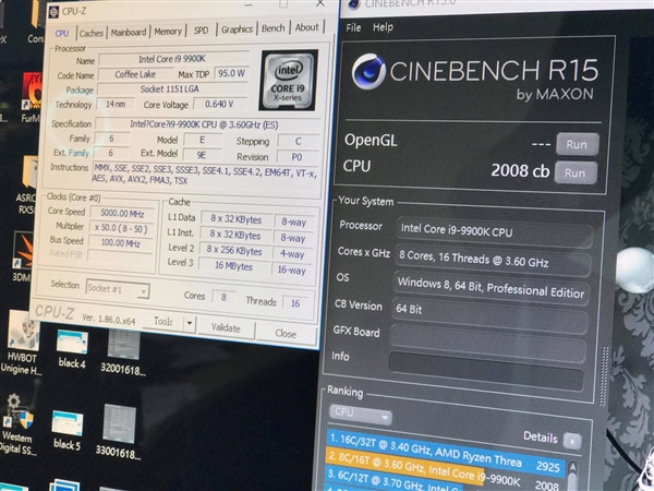i9-9900K CineBench R15跑分曝光：8核心逼近10核心i9-7900X