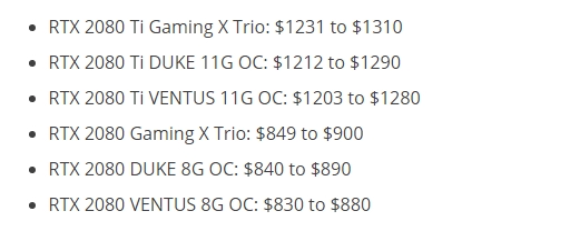 受关税影响：RTX 2080(Ti)或在美国市场涨价