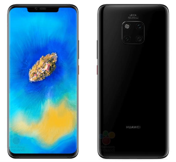 <a href='https://www.huawei.com/cn/?ic_medium=direct&ic_source=surlen' target='_blank'><u>华为</u></a>Mate 20 Pro官方渲染图曝光：屏下指纹、5倍光变<a href='www.leica-camera.com/' target='_blank'><u>徕卡</u></a>镜头