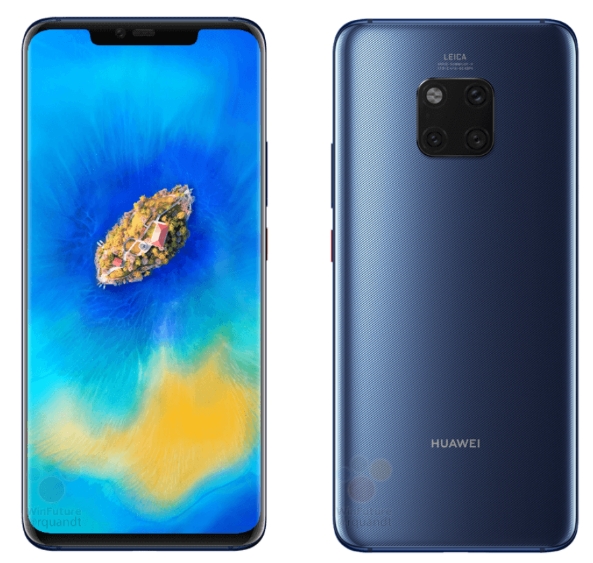 <a href='https://www.huawei.com/cn/?ic_medium=direct&ic_source=surlen' target='_blank'><u>华为</u></a>Mate 20 Pro官方渲染图曝光：屏下指纹、5倍光变<a href='www.leica-camera.com/' target='_blank'><u>徕卡</u></a>镜头