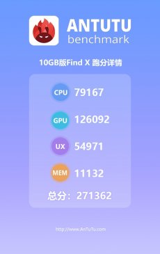 国产首款10GB手机！新版OPPO Find X安兔兔跑分曝光