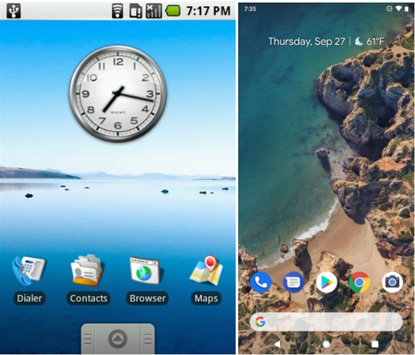 十年巨变 Android 1.0对比Android 9 