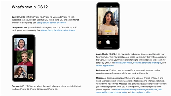<a href='https://www.apple.com/cn/' target='_blank'><u>苹果</u></a>即将推出iOS 12.1正式版：不少新功能加入