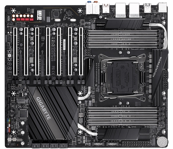 技嘉发布X299-WU8工作站主板：七卡全速并行