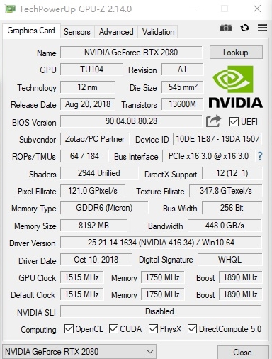 索泰RTX2080 玩家力量至尊PGF OC12评测：一切只为堆料