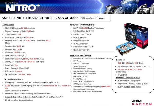 蓝宝石RX 590 Nitro+细节全曝光：双模式任意选