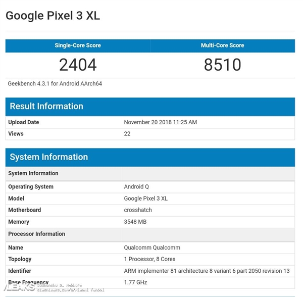 预装Android Q系统：谷歌Pixel 3 XL以全新面貌现身