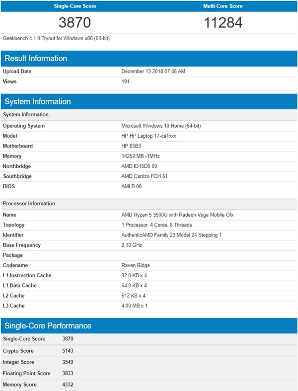 AMD锐龙3000U系列APU五款齐曝光：基本断定12nm