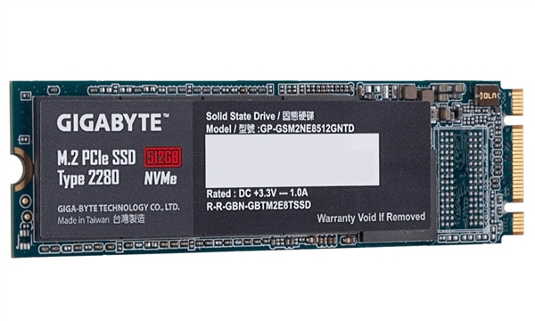 技嘉首次发布M.2 SSD：读取速度可达1.55GB/s