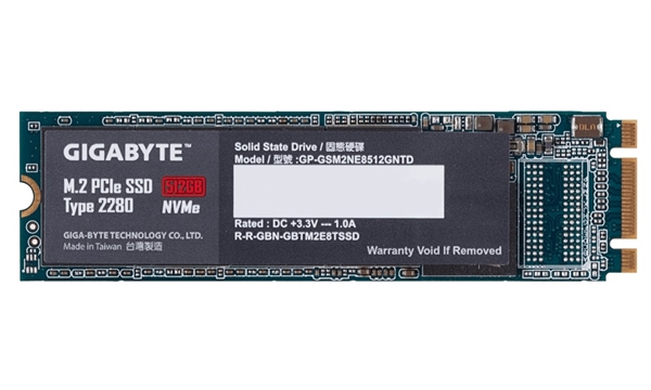 技嘉首次发布M.2 SSD：读取速度可达1.55GB/s