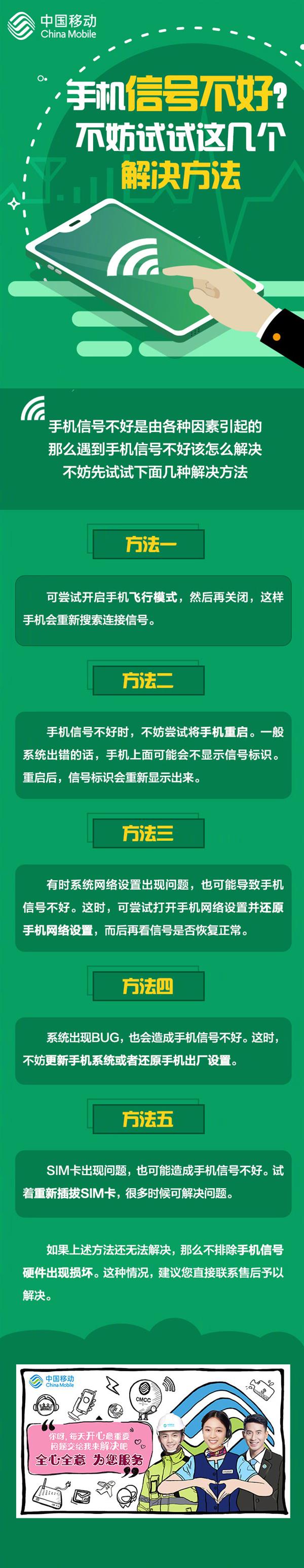 手机信号不好？中国移动官方公布解决办法