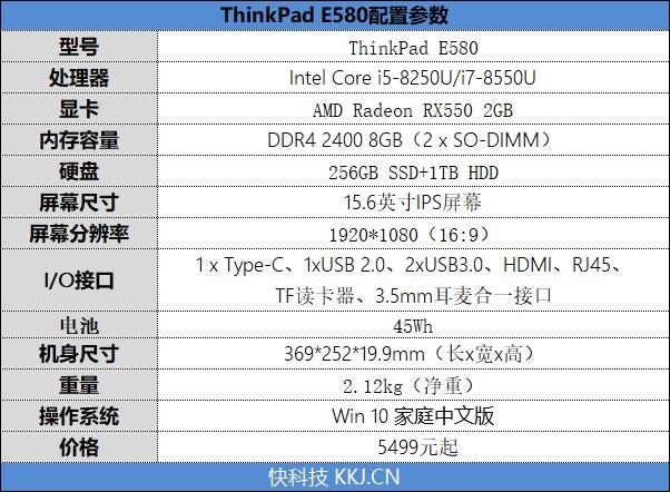 搭载AMD RX 550独显！<a href='https://www.lenovo.com.cn/' target='_blank'><u>联想</u></a>Thinkpad E580评测：能玩大型游戏的亲民商务本