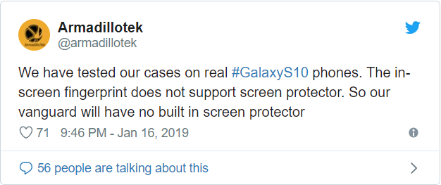 要裸奔？消息称三星Galaxy S10屏幕指纹不支持贴屏保