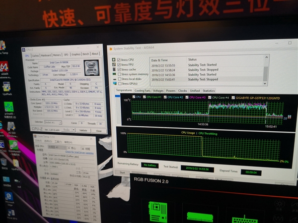 技嘉为Z390主板上全水冷：i9-9900K全核5.2GHz仅仅77℃