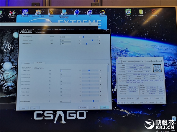Intel i9-9900K液氮超频：8核全开达成7.2GHz！