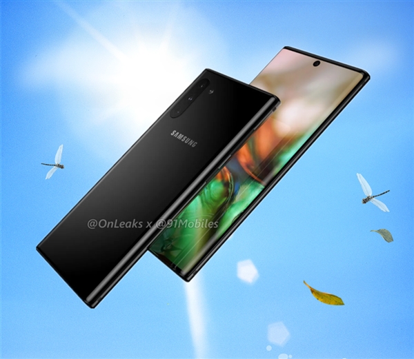 <a href='https://www.samsung.com/cn/' target='_blank'><u>三星</u></a>Note10 360度外形图和价格曝光 ：额头居中打孔、约7600元起