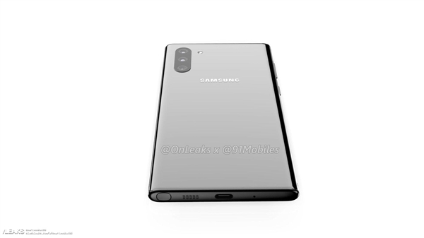 三星Note10 360度外形图和价格曝光 ：额头居中打孔、约7600元起