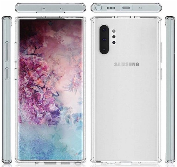 <a href='https://www.samsung.com/cn/' target='_blank'><u>三星</u></a>Note 10外形图曝光:颜值超高 下巴极窄