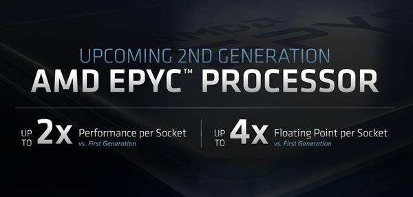 AMD预告即将推出7nm EPYC处理器：64核128线程 性能提升100%