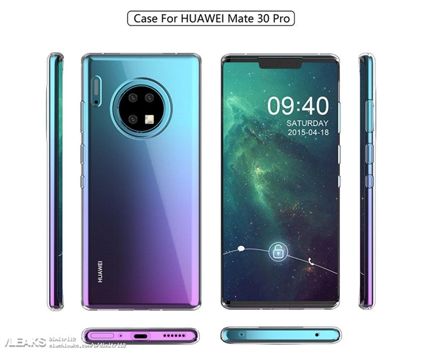 <a href='https://www.huawei.com/cn/?ic_medium=direct&ic_source=surlen' target='_blank'><u>华为</u></a>Mate30、Mate 30 Pro带壳渲染图齐曝光：刘海屏、背部圆形摄像模组