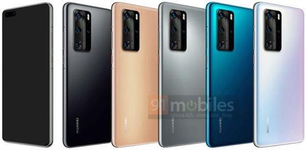 华为P40 Pro 360度曝光：5200万主摄、100倍变焦、5款配色